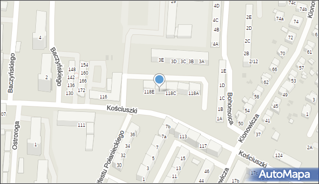 Gdańsk, Kościuszki Tadeusza, gen., 118D, mapa Gdańska