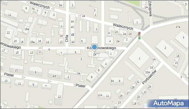 Gdańsk, Korzeniowskiego Konrada, 1a, mapa Gdańska