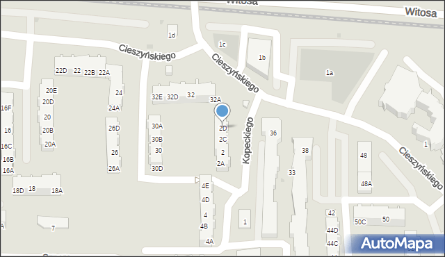 Gdańsk, Kopeckiego Kazimierza, prof., 2D, mapa Gdańska