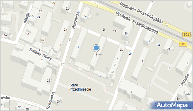 Gdańsk, Kocurki, 1, mapa Gdańska