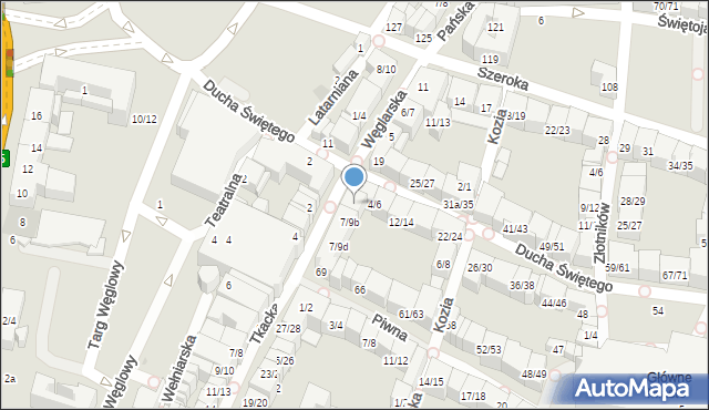 Gdańsk, Kołodziejska, 7/9a, mapa Gdańska
