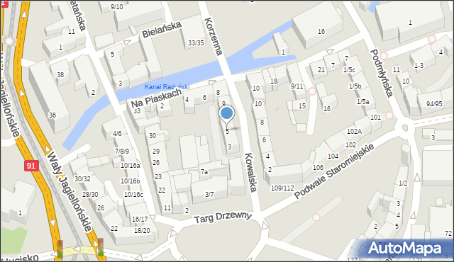 Gdańsk, Kowalska, 5, mapa Gdańska