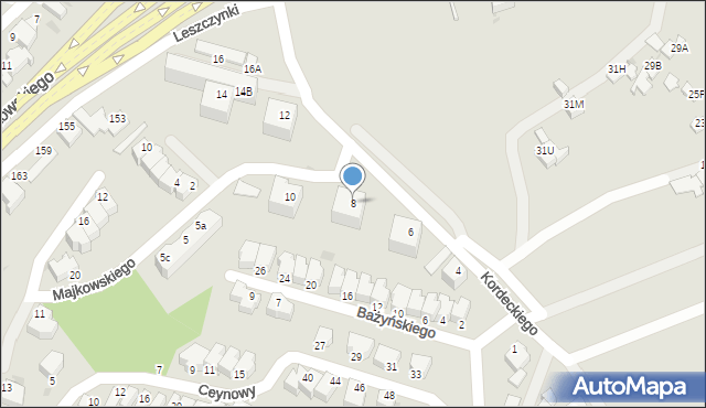 Gdynia, Kordeckiego Augustyna, ks., 8, mapa Gdyni