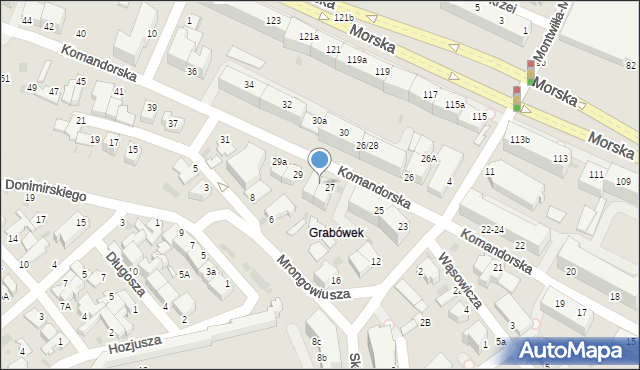 Gdynia, Komandorska, 27a, mapa Gdyni