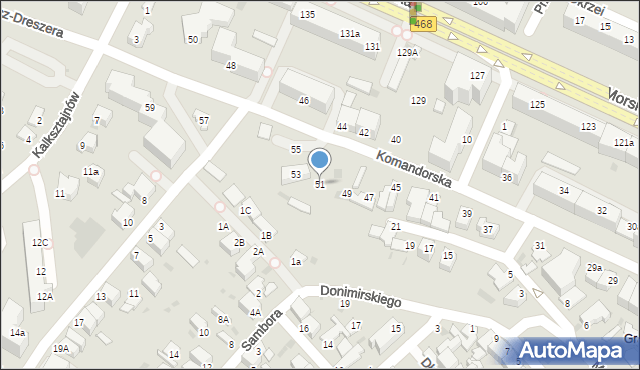 Gdynia, Komandorska, 51, mapa Gdyni
