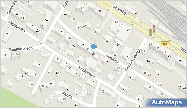 Gdynia, Kołłątaja Hugo, 43, mapa Gdyni