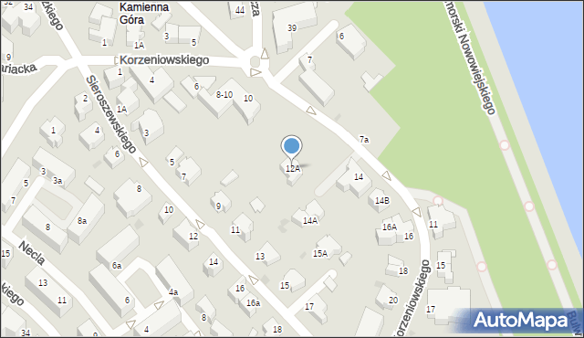 Gdynia, Korzeniowskiego Józefa, 12A, mapa Gdyni