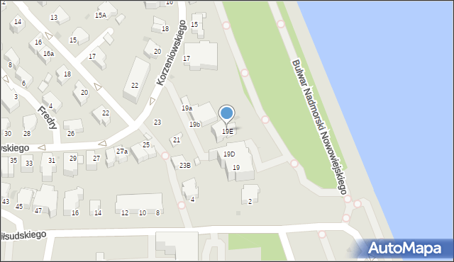 Gdynia, Korzeniowskiego Józefa, 19E, mapa Gdyni