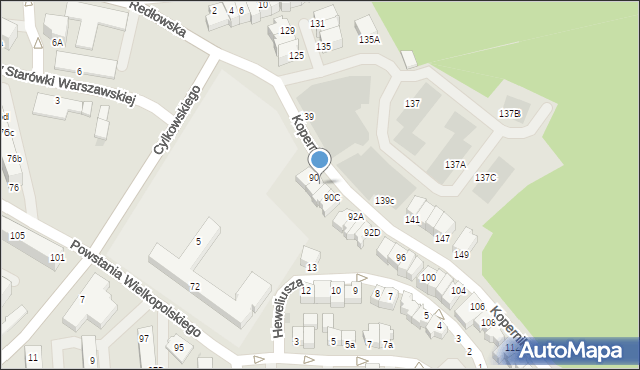 Gdynia, Kopernika Mikołaja, 90A, mapa Gdyni