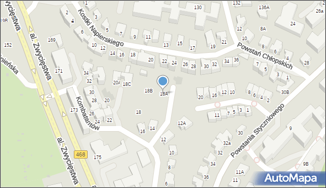 Gdynia, Kombatantów, 18A, mapa Gdyni