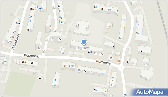 Gdynia, Korzenna, 14a, mapa Gdyni