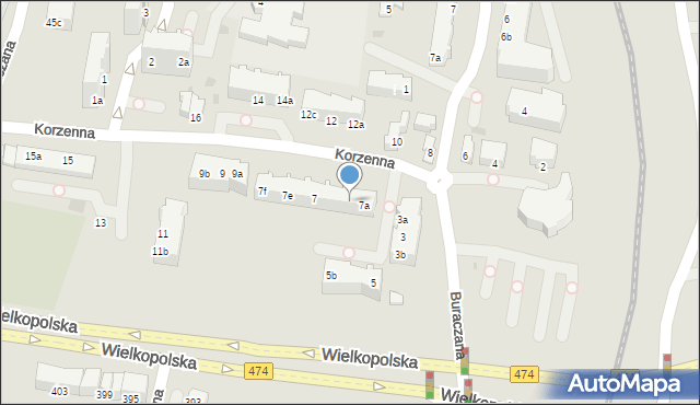 Gdynia, Korzenna, 7b, mapa Gdyni