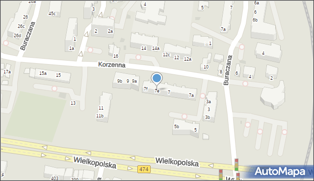 Gdynia, Korzenna, 7e, mapa Gdyni
