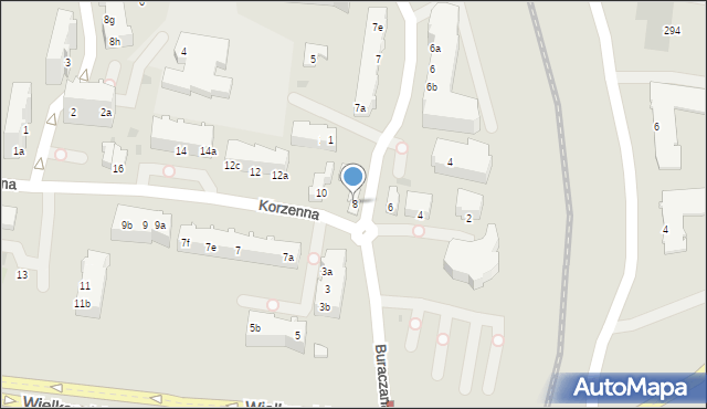 Gdynia, Korzenna, 8, mapa Gdyni