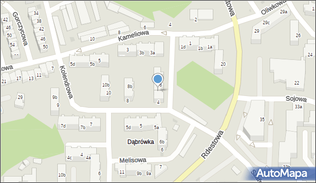Gdynia, Kolendrowa, 6a, mapa Gdyni