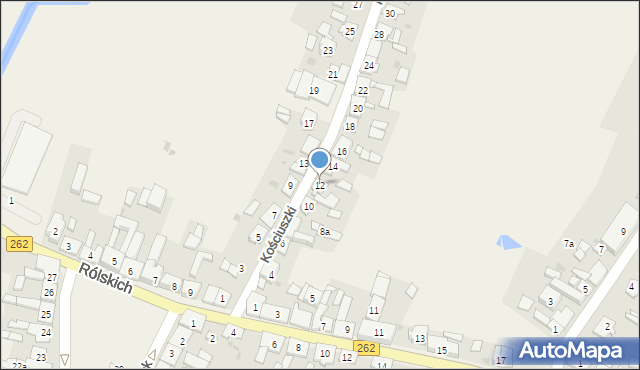 Gębice, Kościuszki Tadeusza, gen., 12, mapa Gębice