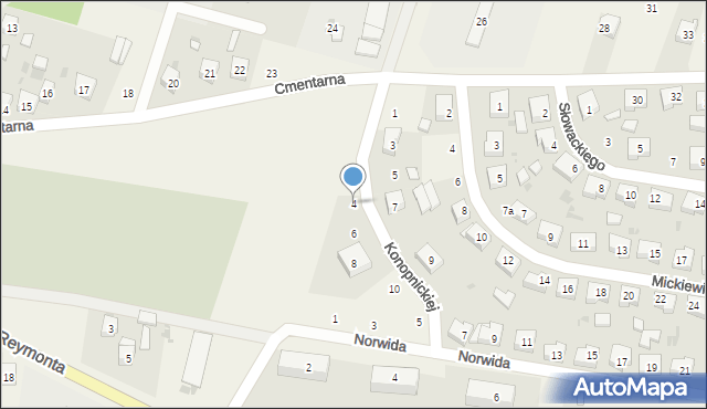 Gidle, Konopnickiej Marii, 4, mapa Gidle