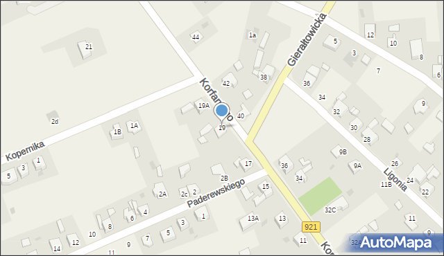 Gierałtowice, Korfantego Wojciecha, 19, mapa Gierałtowice