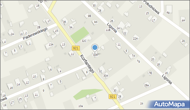 Gierałtowice, Korfantego Wojciecha, 32A, mapa Gierałtowice