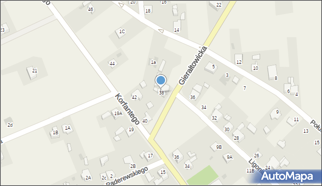 Gierałtowice, Korfantego Wojciecha, 38, mapa Gierałtowice