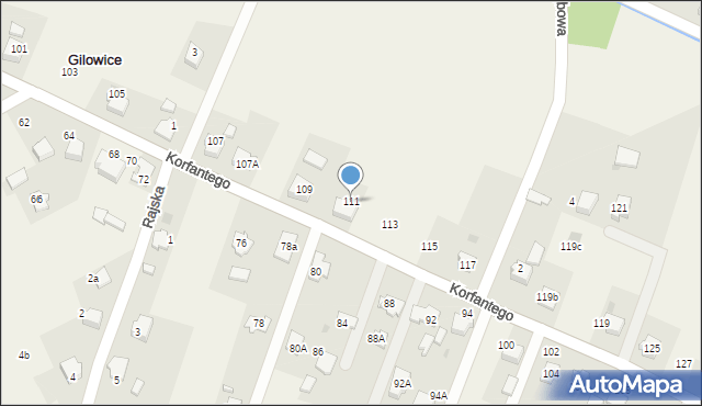 Gilowice, Korfantego Wojciecha, 111, mapa Gilowice