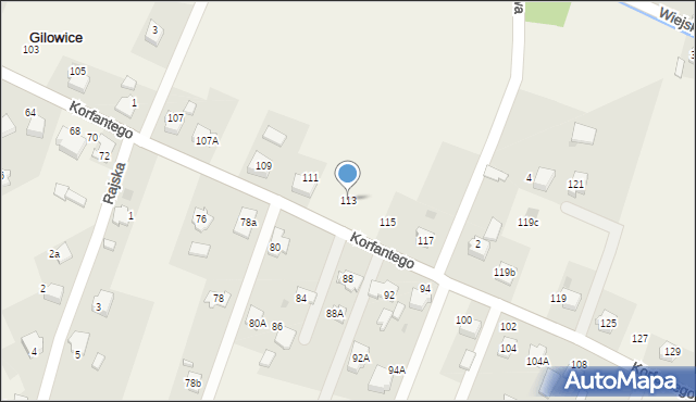 Gilowice, Korfantego Wojciecha, 113, mapa Gilowice