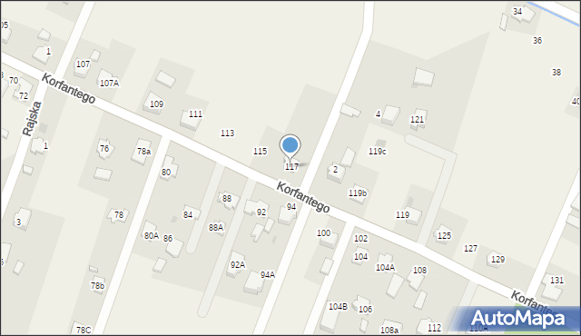 Gilowice, Korfantego Wojciecha, 117, mapa Gilowice