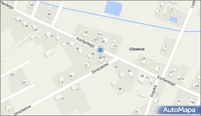 Gilowice, Korfantego Wojciecha, 60, mapa Gilowice