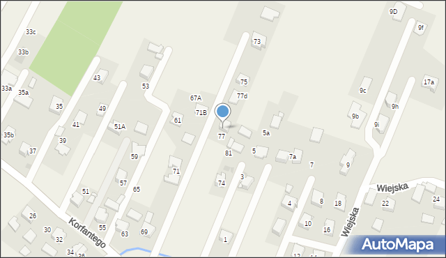 Gilowice, Korfantego Wojciecha, 77c, mapa Gilowice