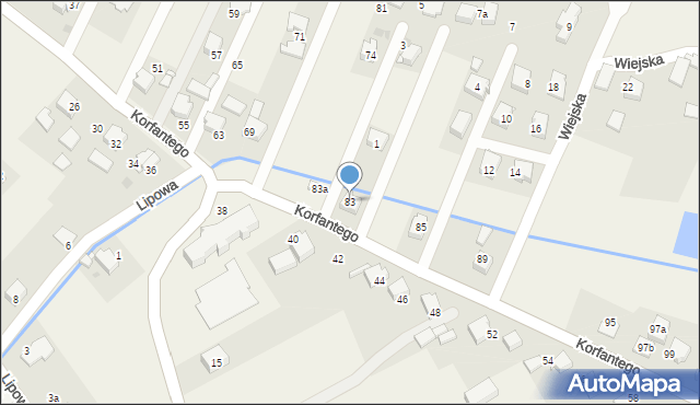 Gilowice, Korfantego Wojciecha, 83, mapa Gilowice