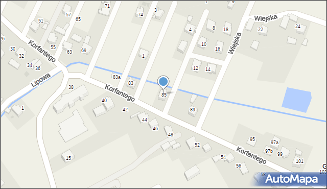 Gilowice, Korfantego Wojciecha, 85, mapa Gilowice