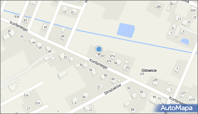 Gilowice, Korfantego Wojciecha, 97, mapa Gilowice
