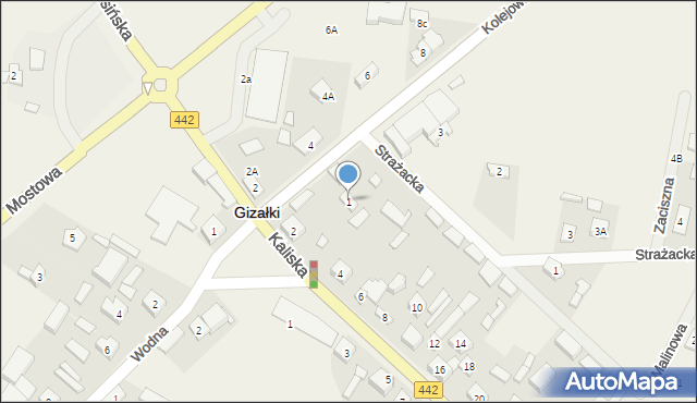 Gizałki, Kolejowa, 1, mapa Gizałki