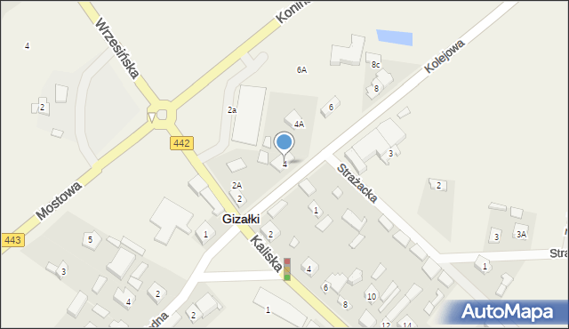 Gizałki, Kolejowa, 4, mapa Gizałki