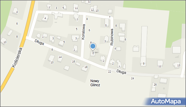 Glincz, Koralowa, 2, mapa Glincz