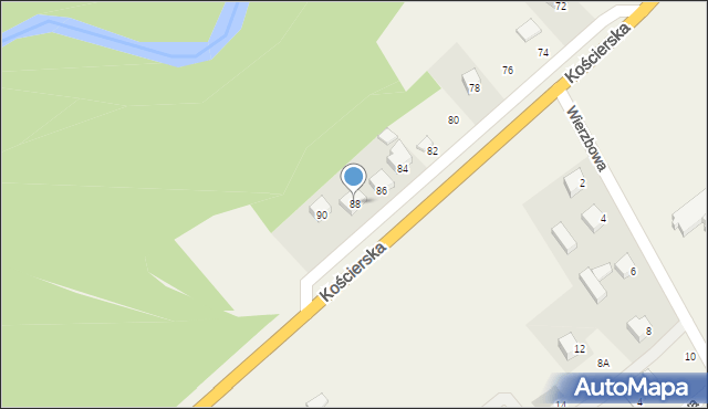 Glincz, Kościerska, 88, mapa Glincz