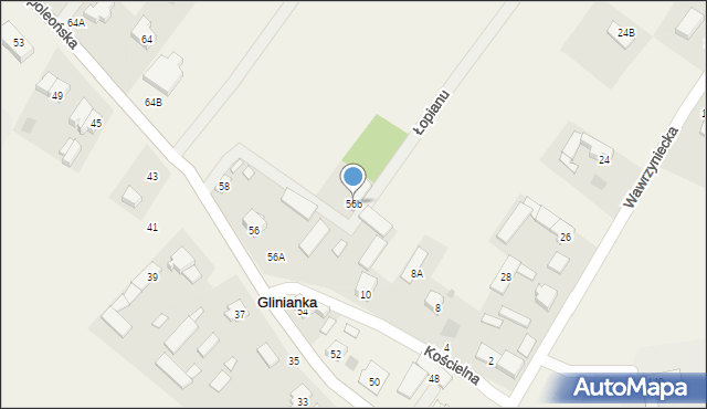 Glinianka, Kościelna, 56b, mapa Glinianka