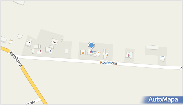 Glinica, Kochcicka, 10, mapa Glinica