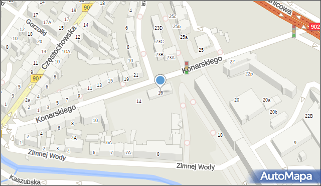 Gliwice, Konarskiego Stanisława, 16, mapa Gliwic