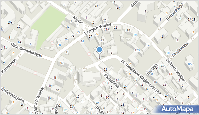Gliwice, Kościelna, 6, mapa Gliwic