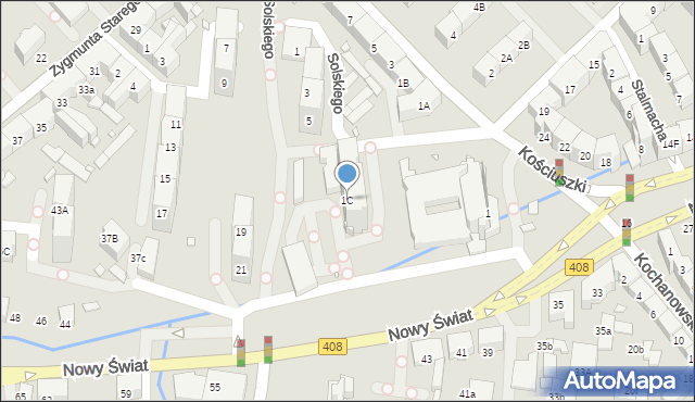 Gliwice, Kościuszki Tadeusza, gen., 1C, mapa Gliwic