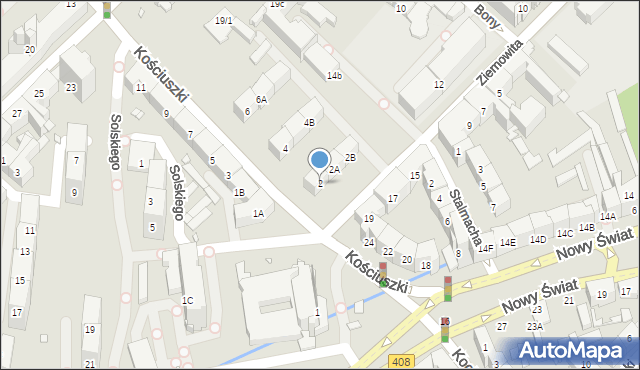 Gliwice, Kościuszki Tadeusza, gen., 2, mapa Gliwic