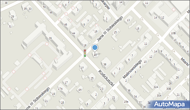 Gliwice, Kościuszki Tadeusza, gen., 40, mapa Gliwic