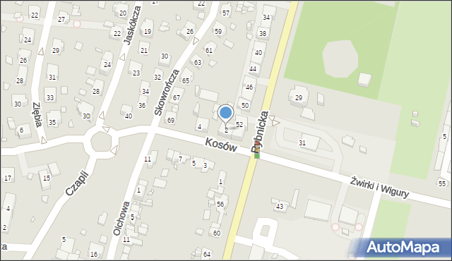 Gliwice, Kosów, 2, mapa Gliwic