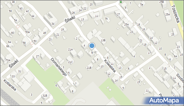 Gliwice, Kowalska, 6, mapa Gliwic