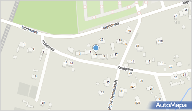 Gliwice, Kolejowa, 7, mapa Gliwic