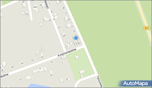 Gliwice, Kosmonautów, 2, mapa Gliwic