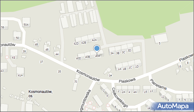 Gliwice, Kosmonautów, 40A, mapa Gliwic