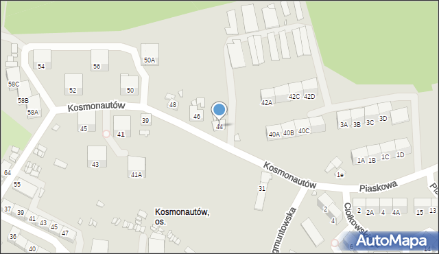 Gliwice, Kosmonautów, 44, mapa Gliwic