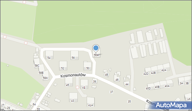 Gliwice, Kosmonautów, 50A, mapa Gliwic